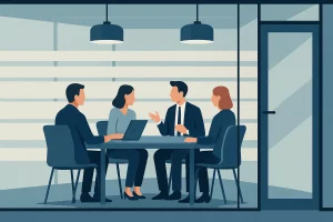 Mehr über den Artikel erfahren Sichtschutzfolie für Glaswände im Konferenzraum