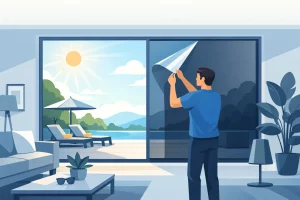 Mehr über den Artikel erfahren Sonnenschutzfolie für großformatige Terrassentüren