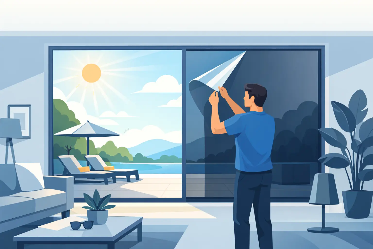 Mehr über den Artikel erfahren Sonnenschutzfolie für großformatige Terrassentüren